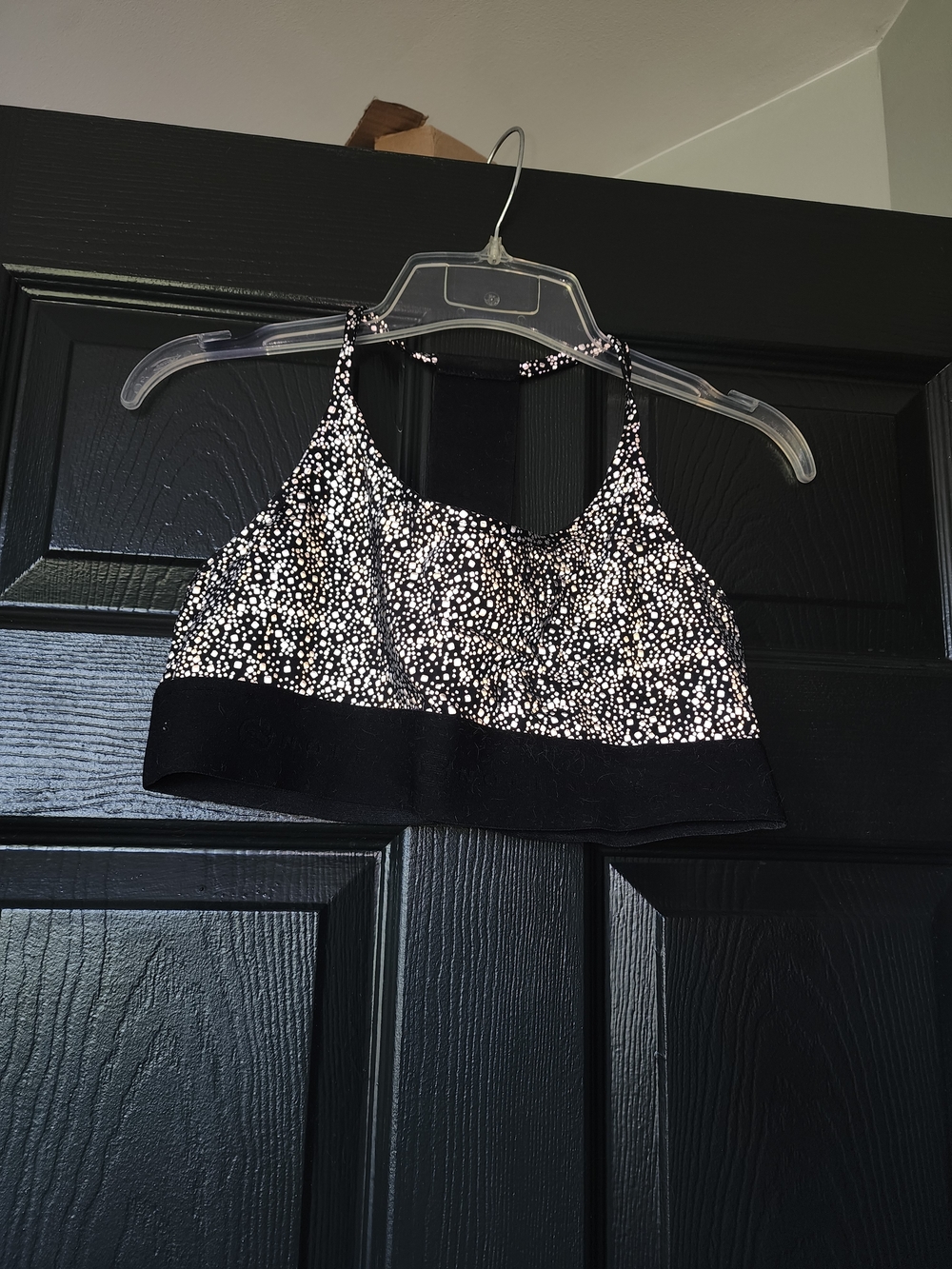 Noli Blackline Black & Silver Reflective Speckle High-Neck Bralette